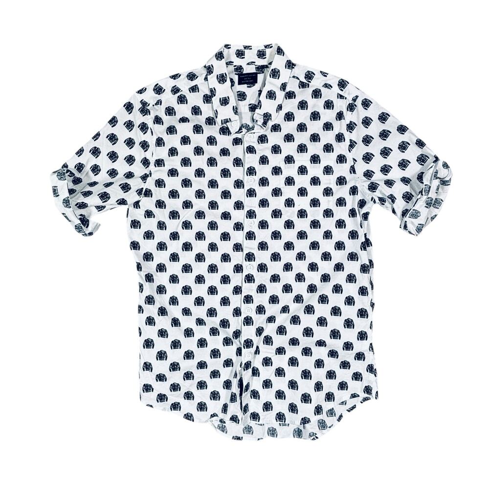 7DIAMONDS SHORT SLEEVE SHIRT WITH MOTORCYCLE JACKET PRINT MEDIUM